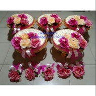 Dulang Hantaran Siap Gubah Bunga tapak gabus(5 dulang Rm155)
