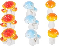 POPETPOP 9pcs Mini Mushrooms Cake Containers Decoraciones Para Salas De Casa Tiny Home Kit Fairy Decorations Terrarium Fogger Home Decoration Plant Decor Resin Mushroom Model Artificial