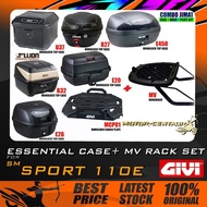 SET KOMBO KOTAK/BOX JIMAT GIVI E250,B27,B32,U37,E20,E26 TOP CASE / MCP01 CARGO PLATE + MV MONORACK F