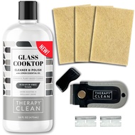 Therapy Glass Stovetop Cleaner and Cooktop Cleaner Kit - 3 Non-Scratch Scrubbing Pads & Razor Scrape