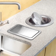 Kitchen Trash Can Hanging Embedded Desktop Cover Stainless Steel Swing Flip Large Domestic Toilet Accessories Decorative Cover/Stainless Steel Rubbish Chute / Condo Rubbish