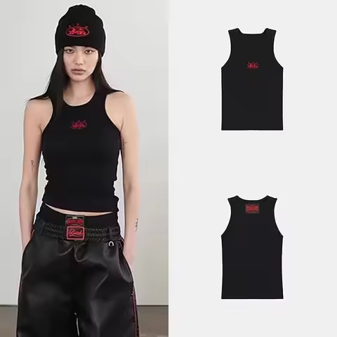 Badblood T-shirt Korea Spice Girls Workwear Camisole Tank Top Women Casual Embroidered Sports Tops