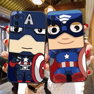 Funny Cartoon Captain America Soft Black Silicon TPU Cell Phone Case For OPPO A96 RENO 10 8 7 6 5 4 6.6 X T Z F21 X2 Find X3 Pro Plus Zoom Lite 5G