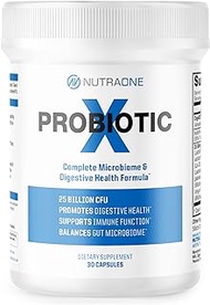 ProbioticX Probiotic Supplement for Women &amp; Men by NutraOne – Digestive Health &amp; Immune Support Probiotics (30 Capsules)