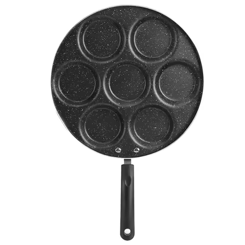 7 Holes Aluminum Frying Pan Non Stick Fried Eggs Cooking Pan Burger Mold Breakfast Pot Household Kit