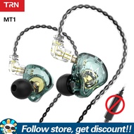 TRN MT1 Eeadphones Dual Dynamic Driver Earburds HiFi Bass Music IEM Headphone Metal Gaming Sports Ru