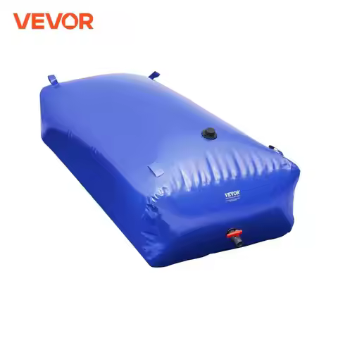 VEVOR 1000L/264 Gallon Water Storage Bladder RV Water Tank 1000D Blue PVC Collapsible Water Storage 