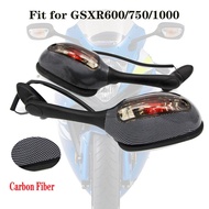 Carbon Fiber Rearview Mirrors Turn Signal Fit For Suzuki GSXR 1000 GSXR600 GSX-R 750 2006 - 2015  Si