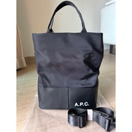 apc logo print nylon panelling hand bag shoulder bag