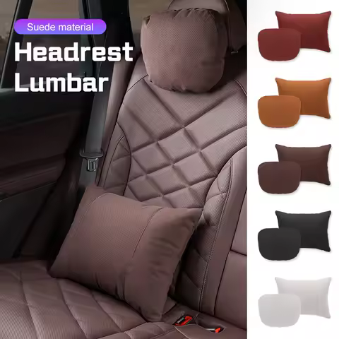 Suede Car Neck Pillow For Lexus ES RX IS200 CT200h GS300 LS430 Audi A3 A6 Q7 Mazda CX3 CX5 Headrest 