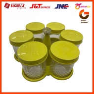 Surya plast jar set of 6 pieces + clear ruby tray T0701-6 random color 60345