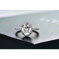 HW HW HW Winston Pigeon Egg Diamond Ring Whole Body 925 Sterling Silver Plating 18k Gold Inlaid Thre