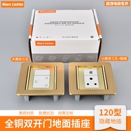 All Copper Ground Plug South Africa Waterproof Ground Plug India Three Round Floor Plug Hidden Doubl