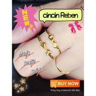 Wing Sing Cincin Reben Ribbon Padu Bajet Fesyen Tulen Emas 916 / 916 Gold Fashion Ring 蝴蝶结戒指