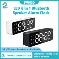 ⭐Wireless Bluetooth Speaker Clock LED Digital Alarm Clock Portable Mini Speaker Wireless Alarm Clock FM Radio Speakers