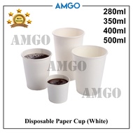 AMGO Single Wall Paper Cup Disposable Paper Drinking Cup White Paper Cup Plain Paper Cup Wedding Cup