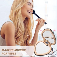 Double-sided Heart Compact Mirror Cosmetic Compact Mirrors For Gift/magnification Folding Q7f8
