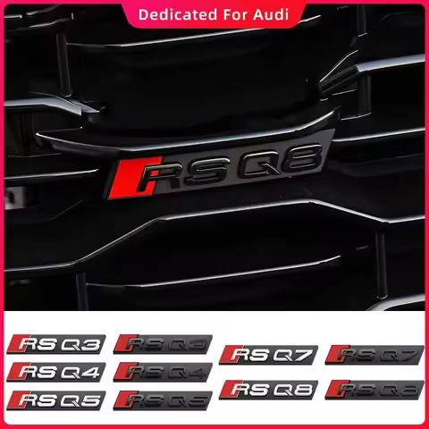 Car ABS Front Grille Badge RS Series Decorative Sticker Car Logo Accessories for Audi RSQ3 RSQ5 RSQ7