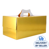 RedMan Log Cake Box - Plain Gold (10 x 6 x 6")