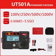 เครื่องวัดแรงต้านทานสายดินฉนวนกันความร้อน UT501A UNI-T 1000โวลต์มิเตอร์วัดระยะเครื่องวัดความต้านทานไ