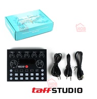 TaffSTUDIO Soundcard V8-S Bluetooth Digital Audio Microphone Support 12 Sound Card Effects for Live Online Singing for BM800 BM700 BM8000