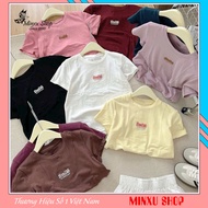 S.mile Embroidered Women's T-Shirt Made of Smooth Cotton QC Products 7 Colors Minxu Shop CK57