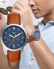 (Real Photo)Original Fossil Mens Neutra Chronohraph Light Brown Leather Watch FS5453 Jam Tangan Lela