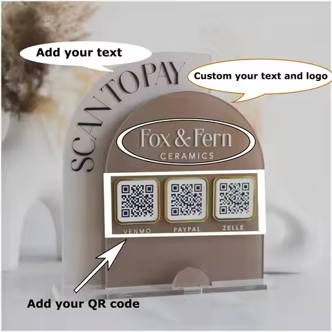 Custom Acrylic Google Review QR Code Payment Sign Personalized Logo Multi QR Code Social Media For B