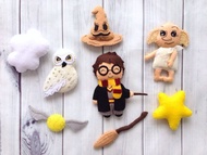 哈利毛氈 玩具貓頭鷹 嬰兒禮物 嬰兒床裝飾嬰兒房幼兒房 寶寶生日