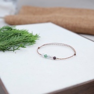 Five-colored ring with thin thread mixed with five elements and five destiny stones | Small Buds | F