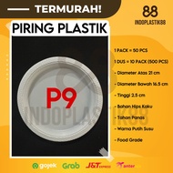 Piring Plastik Putih P6 P7 P9 / Piring Sekali Pakai