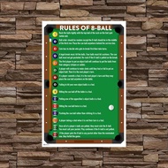 Csawxl Rules of 8 Ball Pool Billiards Posters and Prints Living Room Canvas Wall Art Paintings Moder