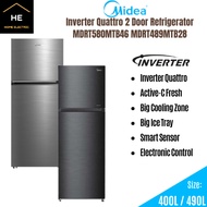 MIDEA 2 DOORS 400L / 490L INVERTER FRIDGE REFRIGERATOR PETI AIS PETI SEJUK MDRT489MTB28 MDRT580MTB46