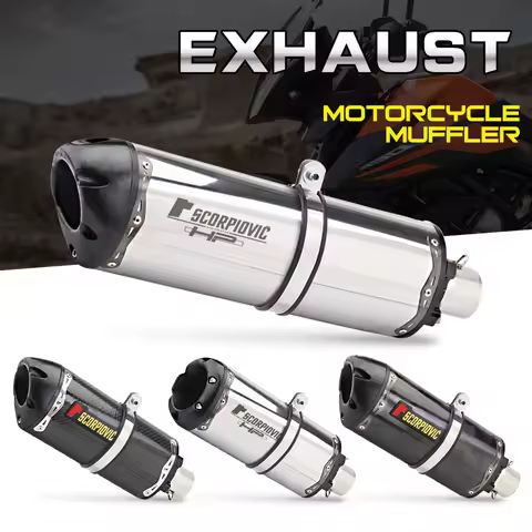 Universal 51mm Motorcycle Exhaust Muffler Escape Moto with DB Killer For PCX125 FZ1N Z900 CBR500R R6