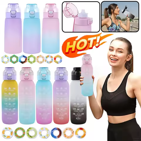 1000ML/600ML Air Water Bottle BPA Free with 7 Flavour Pods Scent Water Cup Sports Water Bottle for G