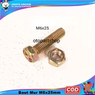 Baut Mur M6x25 ( baut 10 )