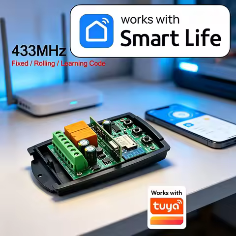 Universal Work With TUYA Smart Garage Door / Gate Remote Control Receiver 433MHz 433.92MHz Fixed Rol