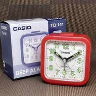 [TimeYourTime] Casio Clock TQ-141-4D Traveler Small Size Red Analog Beeper Sound Alarm Table Clock TQ-141-4 TQ-141