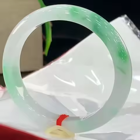 Ice-like Bangle Women's Live Broadcast Myanmar Fake Jadeite Imperial Concubine Jade Bracelet 55 Ring