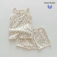 Korean style 2-piece clothing set made of HQ cotton spandex for children from 8-21kg (available in s
