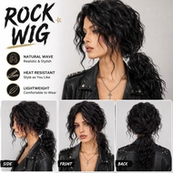 Rock Wig 80s Long Curly Cosplay Wig Halloween Costume Hair For Men Retro Party Dress Up S9