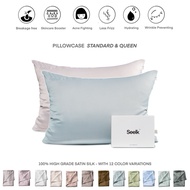 Seelk Premium Satin Silk Aesthetic Skincare Booster Pillowcase Silk Pillow Case