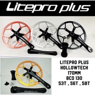 Litepro Plus Hollowtech Crankset 53t , 56t Bicycle folding bike minivelo