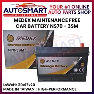 Medex Car Battery 3SM N70 (Maintenance Free) Taiwan 12V 70AH