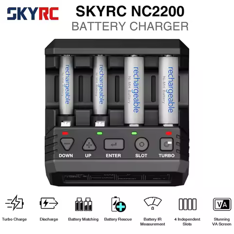 SKYRC NC2200 12V/2.0A 4 Slots AA AAA Battery Charger & Analyzer NiMH/NiCD Batteries Charger Discharg