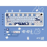 Alice Doodle Rabbit Keycap Set for Mechanical Keyboard - Profile MDA - Alice Support - Split Space -