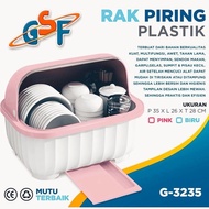 (G-3235) Dish Rack Plastic Dish Rack/ Transparent Lid Dish Rack/ GSF G-3235 Dish Rack/ Dish Drainer/