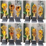 piala set juara 1 2 3 sudah pasang stiker  dan logo piala bertingkat piala kejuaraan