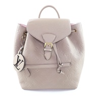 狀況良好 ★LOUIS VUITTONM45410 Montsouris PM Tourterelle Monogram Empreinte 背包 背包 日用包 帶防塵袋 西班牙製造 女式