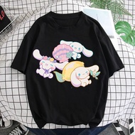CARTOON T SHIRT Cinnamoroll puppy dog 3xl tshirt woman women pink blue girl cotton shirt baju peremp